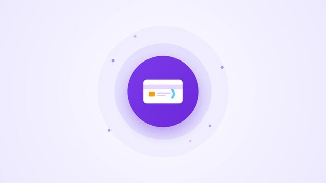 Credit card digital transaction processing icon showcasing smooth motion animation for modern mobile banking apps and secure online payment video