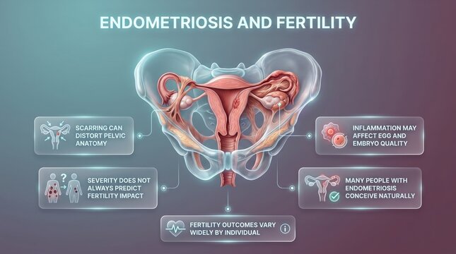 Endometriosis and fertility explained infographic