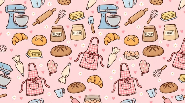 Cute baking pattern background design