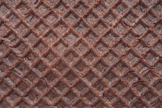 Chocolate Waffle Surface Texture Bcakground