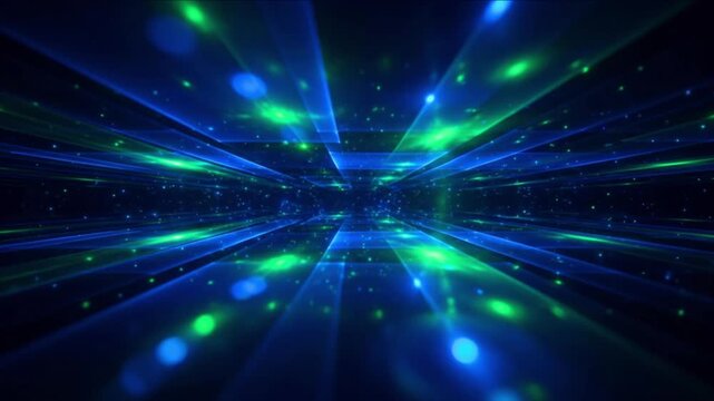 光周波数コムの電磁波面と閃光が垂直上昇展開する暗視野科学CG背景