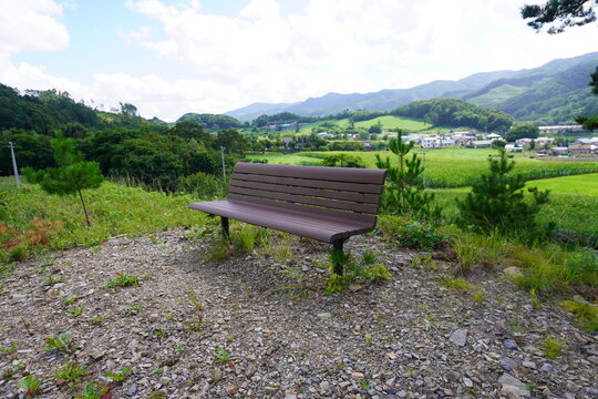 bench in the mountains