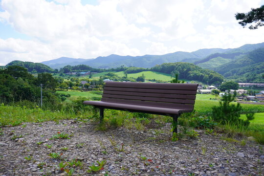 bench in the mountains