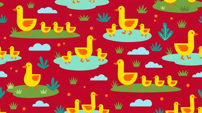Cute duck pattern background design