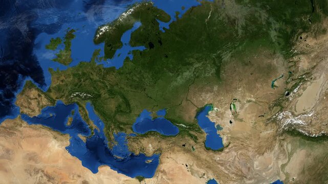 Cinematic 3D Earth Globe Orbital Zoom into Belgorod Region, Russia Borders