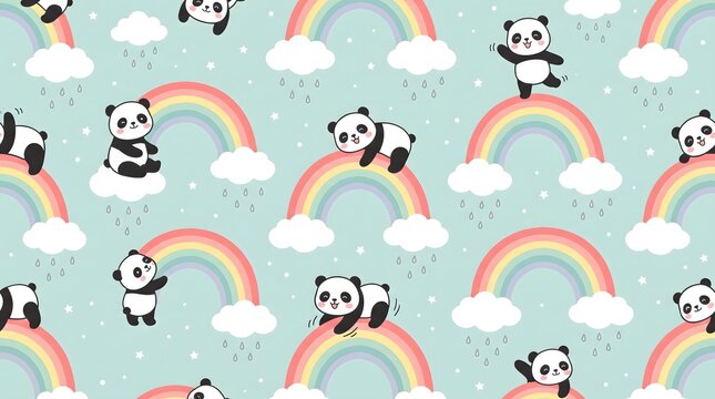 Cute panda pattern background design