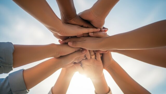 Hands joined together in unity