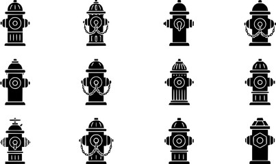 Obraz premium set of fire hydrant vector, vector and illustration, vector style 