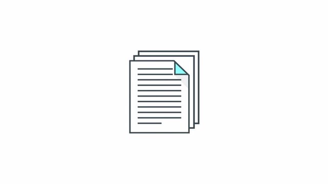 Minimalist flat design icon of document pages stack.
