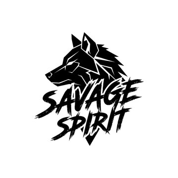 Savage Spirit Wolf Silhouette Gym Fitness Vector T-Shirt Design  