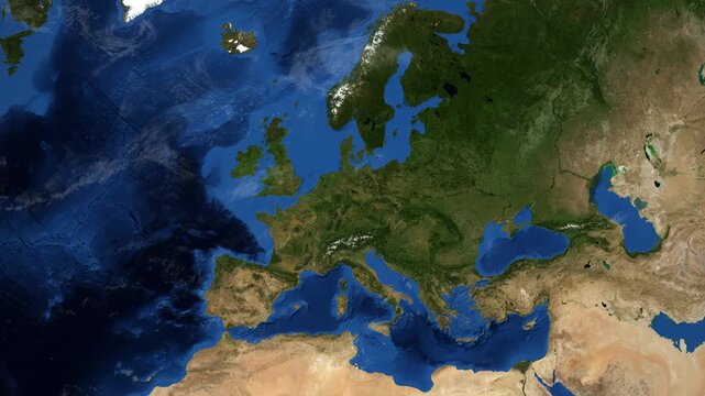 Cinematic 3D Earth Globe Orbital Zoom into Germany Borders