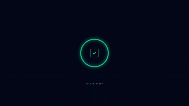 Loading bar filling to 100 percent with success checkmark, seamless loop