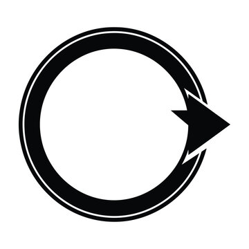 Circular arrow icon symbolizing refresh, reload, cycle, or repeat process in a minimalist black design.