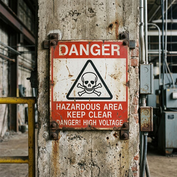 Industrial Danger Sign Warning Hazardous Area Keep Clear