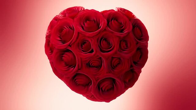 Valentine Mandala Red Roses Heart Arrangement Styled as Valentine Mandala on Smooth Gradient Background For Romantic Holiday Celebrations And Love Themes
