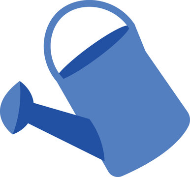 Minimalist Blue Watering Can Vector Illustration for Gardening, Plant Care, Garden Tools and Home Decor