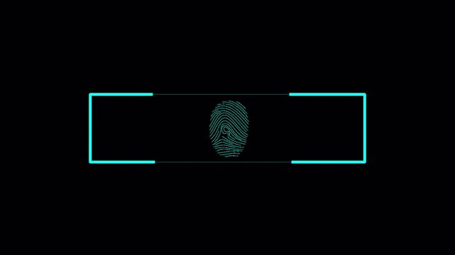 Finger scanning effect with bar HUD scan motion animation 