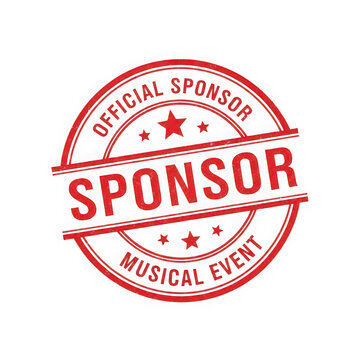 Red Official Sponsor Musical Event Stamp Icon isolated on transparent background
