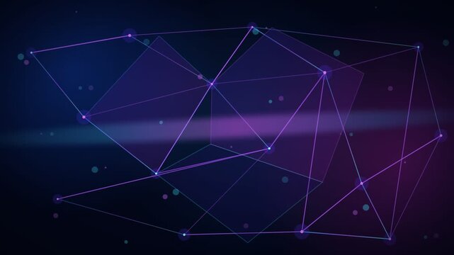Abstract futuristic communication neon low poly motion background