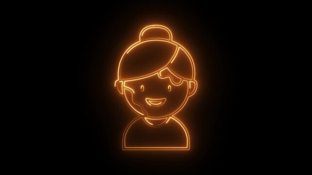 Glowing neon vitiligo icon isolated on black background. HD Video motion graphic animation