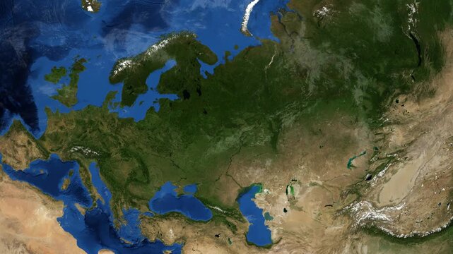 Cinematic 3D Earth Globe Orbital Zoom into Nizhegorod Region, Russia Borders