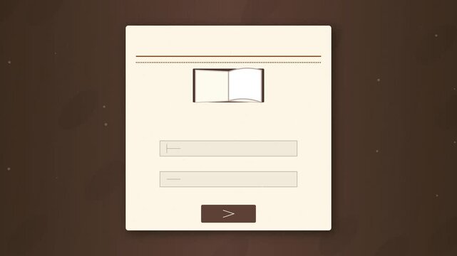 Educational Digital Library Login Interface Animation