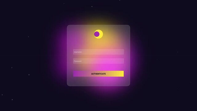 Abstract Glassmorphism Login Interface Motion Background