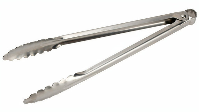 Stainless steel kitchen tongs for cooking and serving food