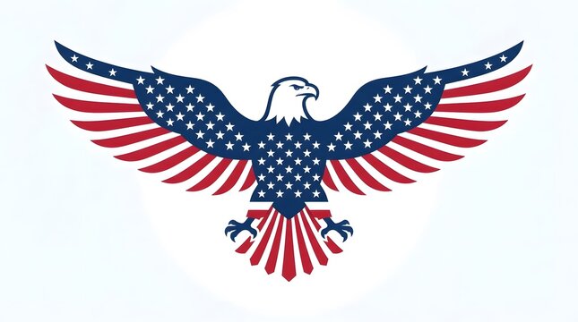 american eagle with american flag
