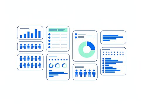 Clinical database panels displaying anonymized patient outcomes and pharmaceutical analytics