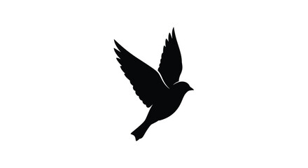 Fototapeta premium A flying bird depicted as a black silhouette