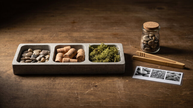 Sensory Montessori Learning Materials on Wooden Table