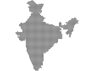 Dotted map of india with states and union territories, halftone style geographic illustration © X Land 