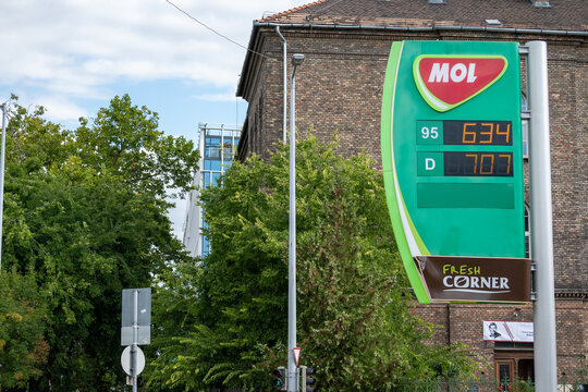 MOL Fuel Price Sign In Budapest