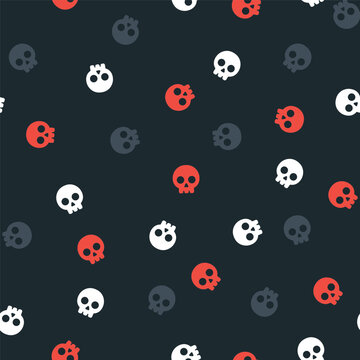 Seamless minimal background with skull pattern design.