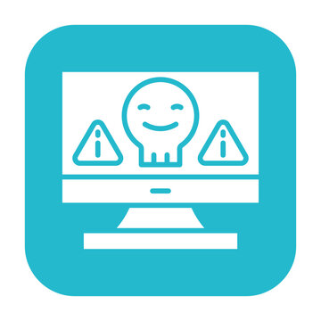 Computer Hacked Vector Icon