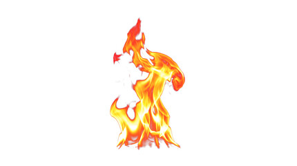 Vibrant fire flames isolated on transparent background for game assets and UI design © dedoteto