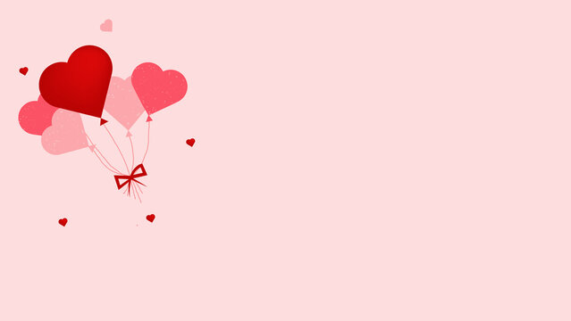 Valentine hearts balloons vector illustration background with copy space