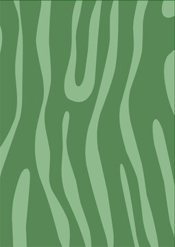 Abstract green wavy stripes background vector illustration featuring organic flowing lines, perfect for modern eco-friendly wallpaper, natural digital backdrop, and creative cover design.