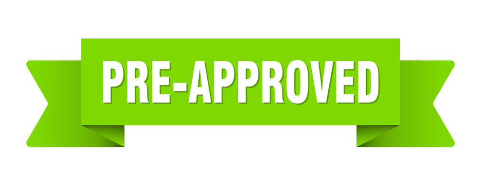 pre-approved ribbon isolated on transparent background. pre-approved ribbon