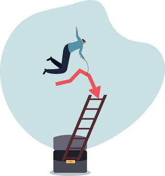Stock market or crypto currency crash and going down, economic crisis or investing risk, volatility and fluctuation.life and employment of people.flat design.