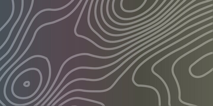 Abstract topographic map contour lines on a dark gradient background with geological map elevation lines terrain data visualization graphic design modern texture landscape design line art