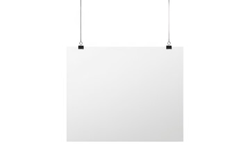 Fototapeta premium Blank hanging paper sign mockup presented as a polished cutout