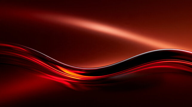 Abstract Red Wave Background with Glowing Flowing Lines