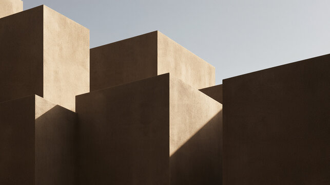 Geometric Concrete Blocks in Modern Minimalist Architecture