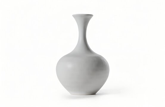 Minimalist grey ceramic vase with narrow neck modern vase decorative vase