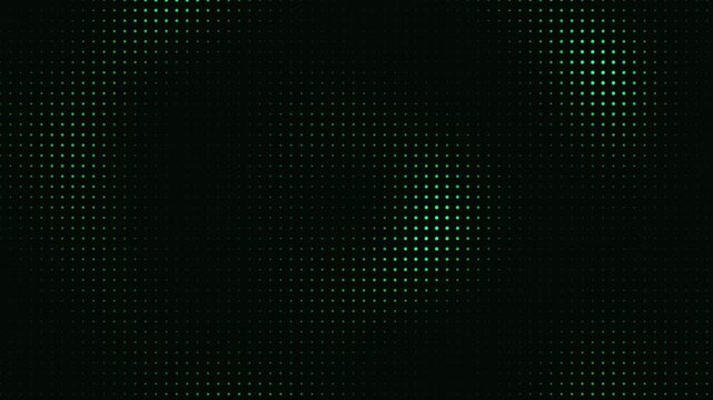 Abstract green digital dot pattern glowing on dark background