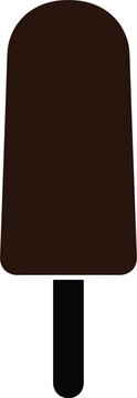 Chocolate popsicle vector icon isolated on white background for summer dessert food sweet frozen treat design element