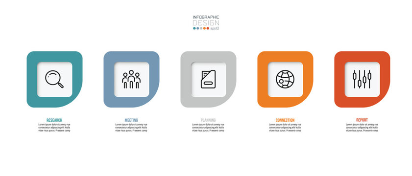 Infographic template design with show option for present information business