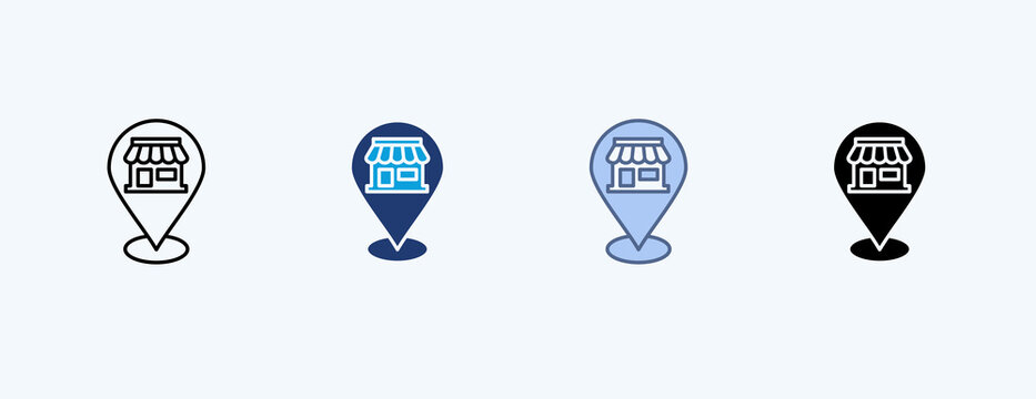 Market Location  Multiple Icon Illustration Vector, Contains 
